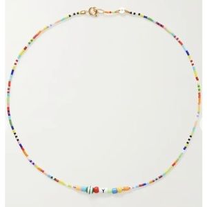 ROXANNE ASSOULIN Alphabet Soup enamel and gold-tone necklace “T”